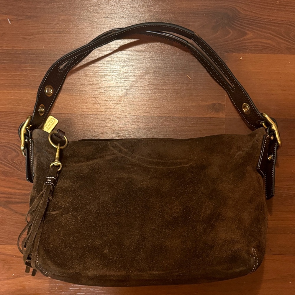 Coach Brown Suede Shoulder Bag